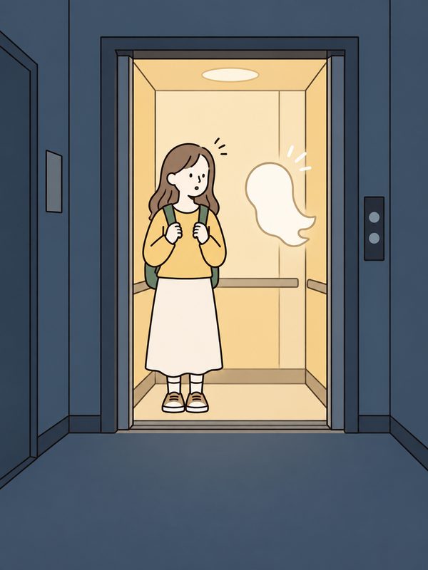 夜のエレベーター
